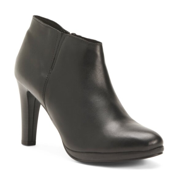 NEW  RIZZOLI Leather Ankle Heeled Booties With Lateral Zipper black 269tn - Picture 1 of 5